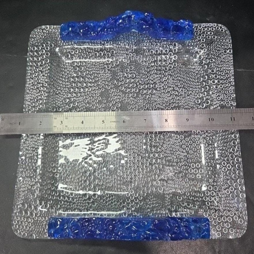 Riverside Studios‎ Handmade Tray, Cobalt Blue Handles, Textured Bubble Platter - Picture 4 of 12